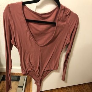 Long sleeve dusty rose bodysuit